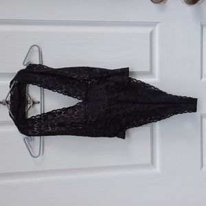 VICTORIA'S SECRET Lace Halter One Piece Teddy Sz M
